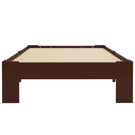 Vidaxl bedframe massief grenenhout donkerbruin 90x200 cm