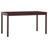 Vidaxl eettafel 140x70x73 cm grenenhout donkerbruin