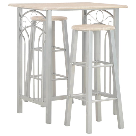 Vidaxl 3-delige barset hout en staal