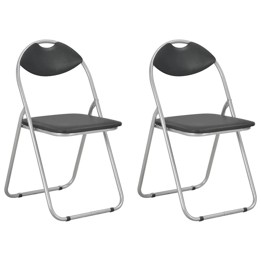 Vidaxl eetkamerstoelen inklapbaar 2 st kunstleer zwart