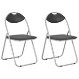 Vidaxl eetkamerstoelen inklapbaar 2 st kunstleer zwart