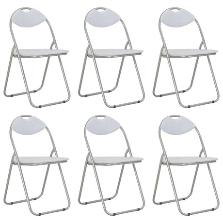 Vidaxl eetkamerstoelen inklapbaar 6 st kunstleer wit