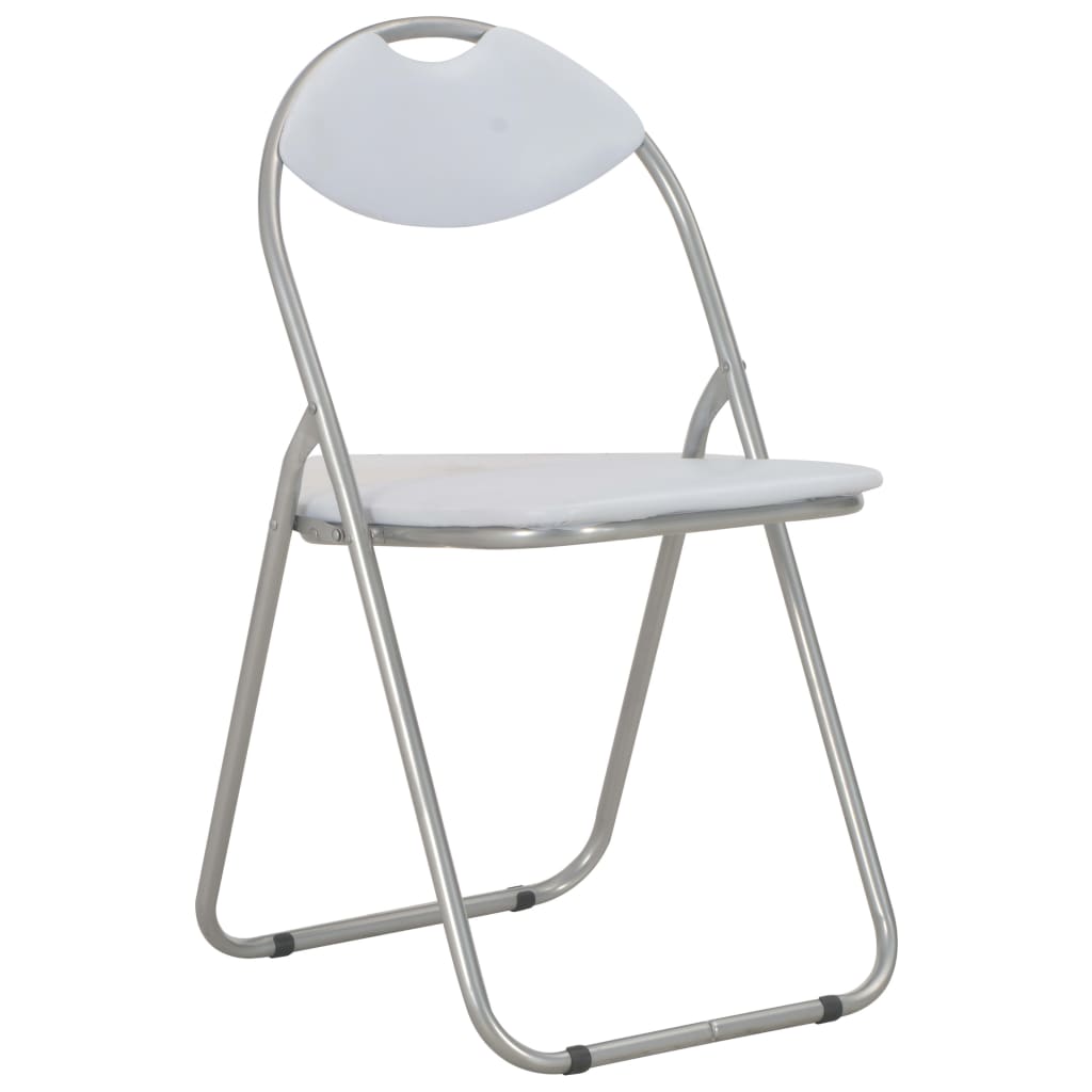 Vidaxl eetkamerstoelen inklapbaar 6 st kunstleer wit