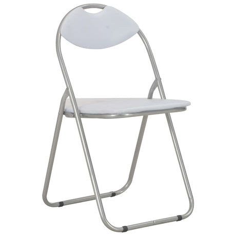 Vidaxl eetkamerstoelen inklapbaar 6 st kunstleer wit