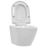 VidaXL Hanging Toilet Redless Ceramic White