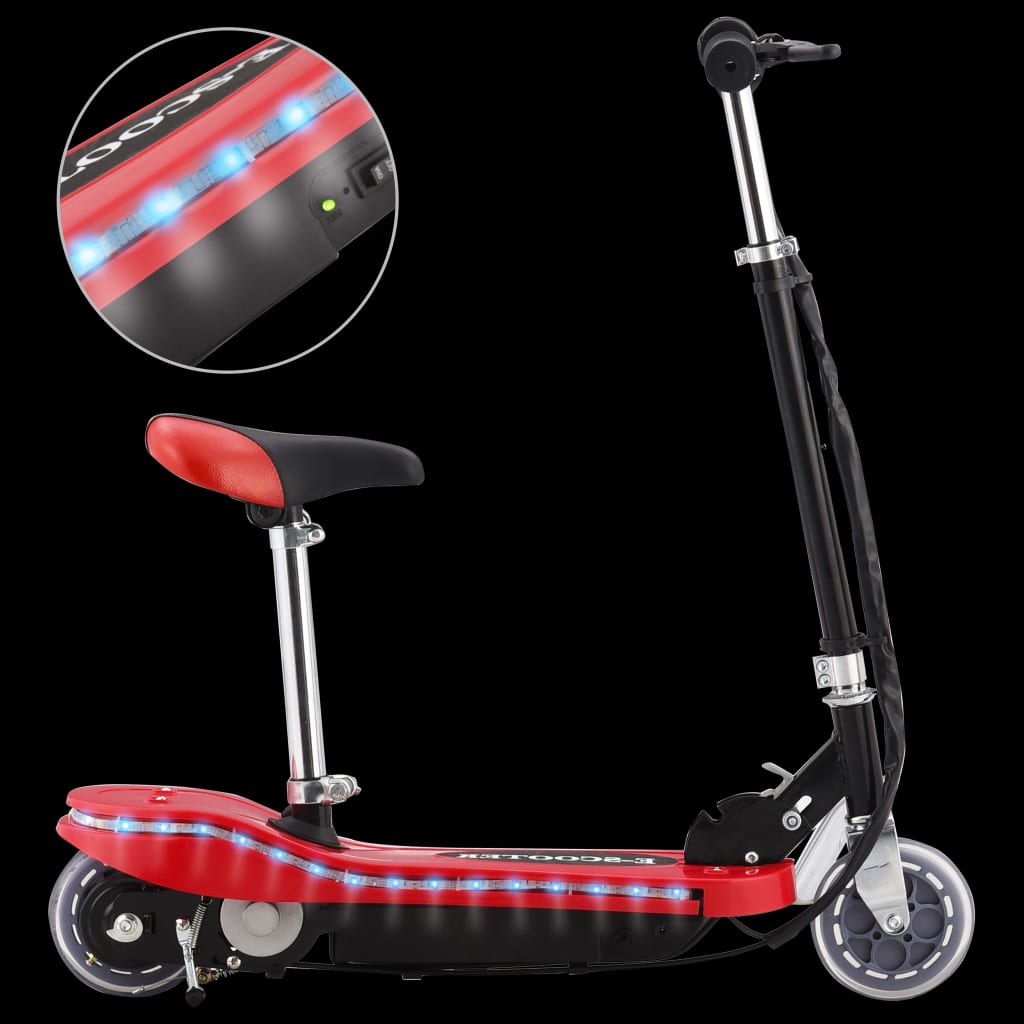 Vidaxl Kinderstep con silla de montar y lideró 120 W rojo