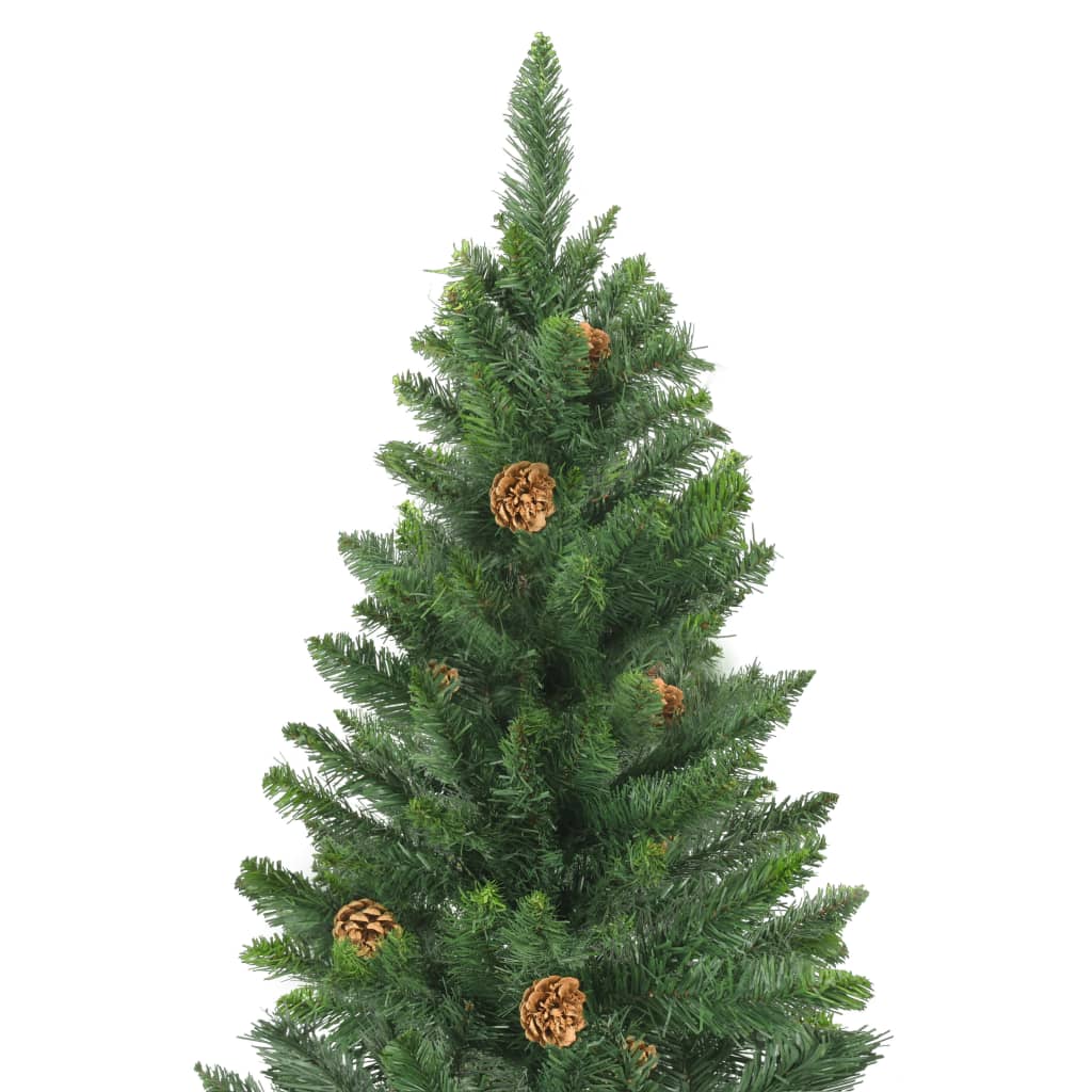 Vidaxl Kunstkerstboom with pine cones 210 cm green