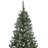 Vidaxl Kunstkerstboom con conos de pino y brillo blanco de 150 cm