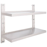 Vidaxl zwevend schap 2-laags 100x30 cm roestvrij staal