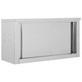 Armario de pared de cocina Vidaxl con puertas correderas de acero inoxidable de 90x40x50 cm