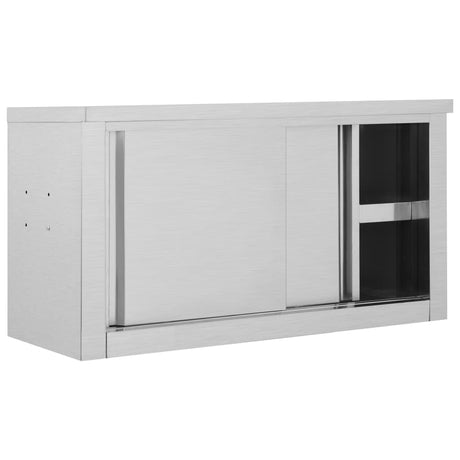 Vidaxx Küchenoberschrank mit Schiebetüren 90x40x50 cm Edelstahl
