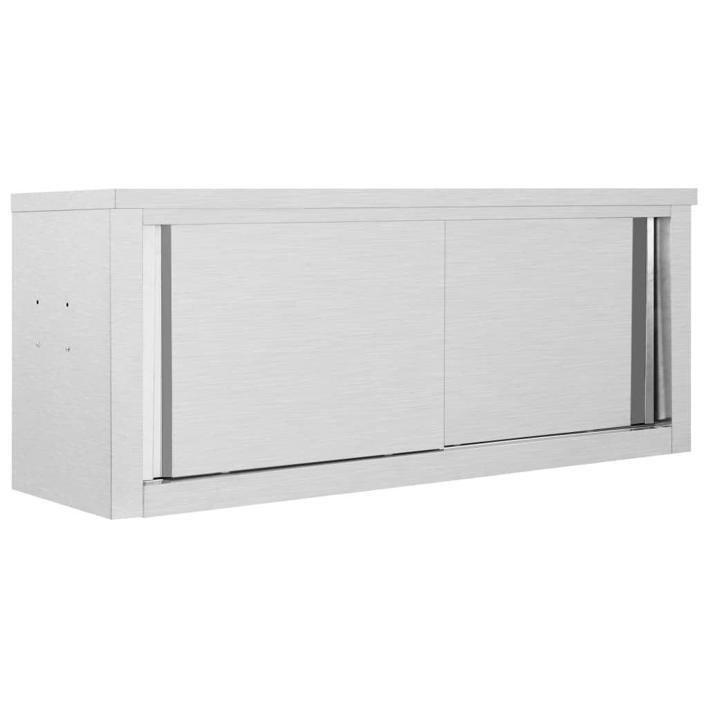 Vidaxl keukenwandkast met schuifdeuren 120x40x50 cm roestvrij staal