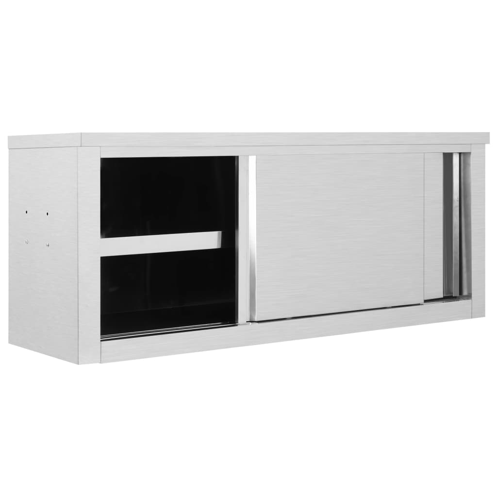 Vidaxl Kitchen Wall Armotboard avec portes coulissantes 120x40x50 cm en acier inoxydable