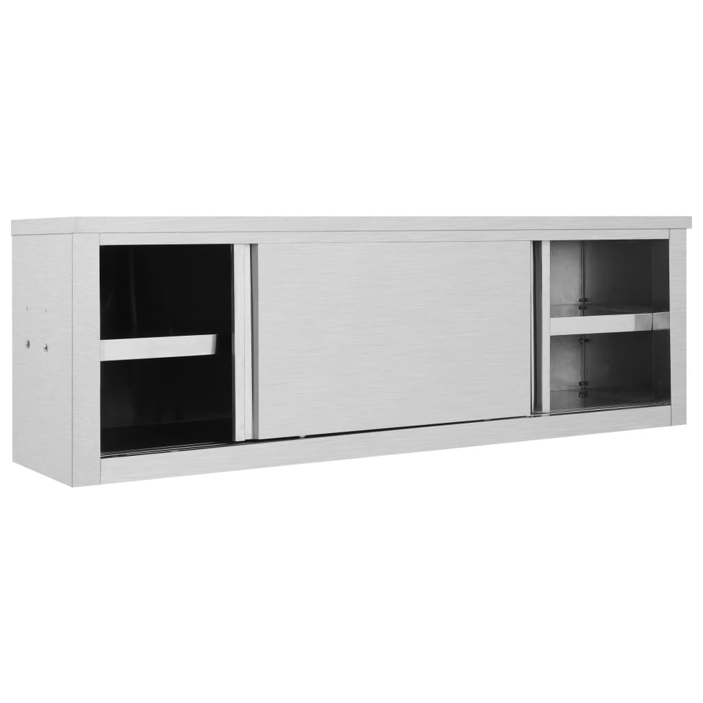 Vidaxl Kitchen Wall Armotboard avec portes coulissantes 150x40x50 cm en acier inoxydable