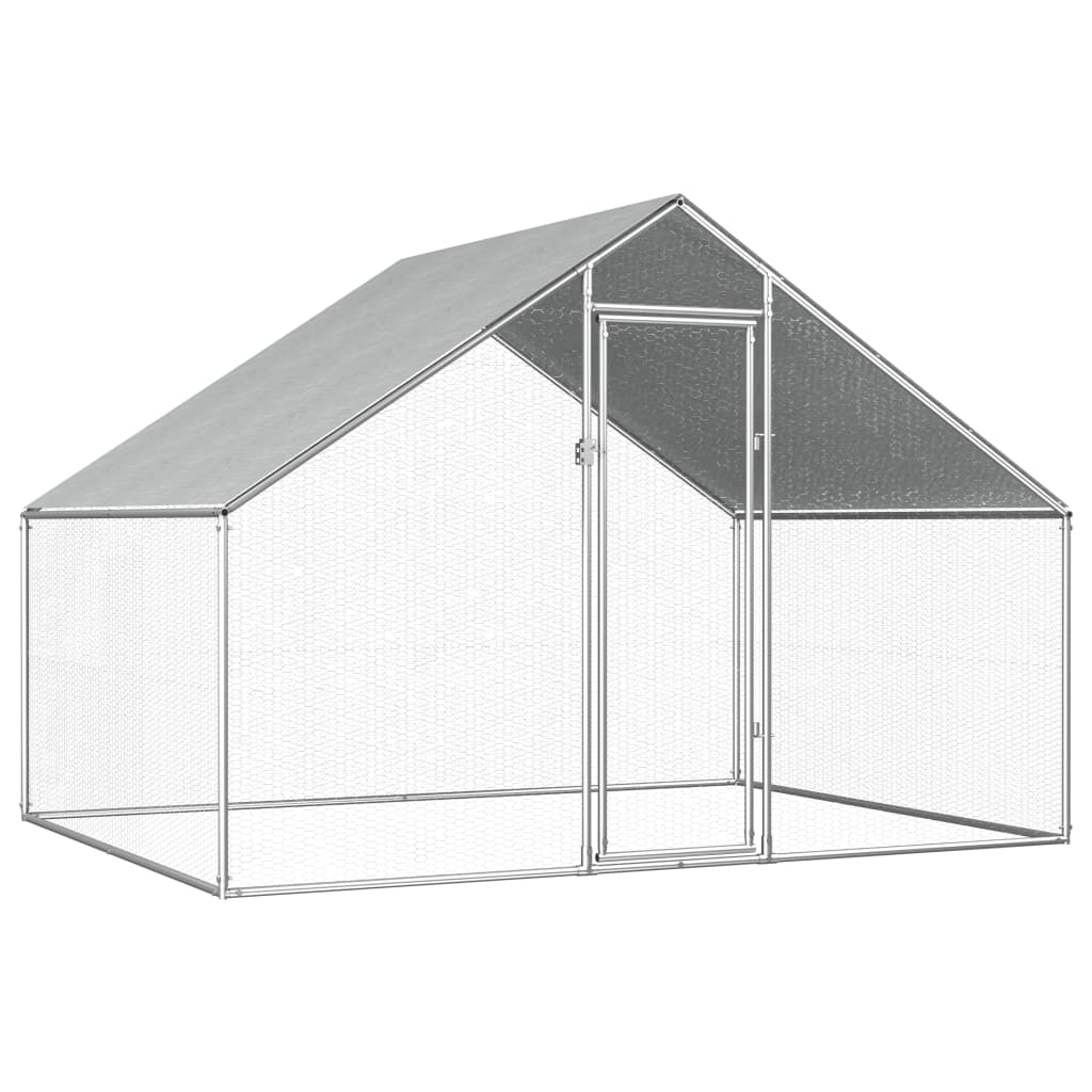 Vidaxl Chicken Coop 2.75x2x1.92 M de acero galvanizado