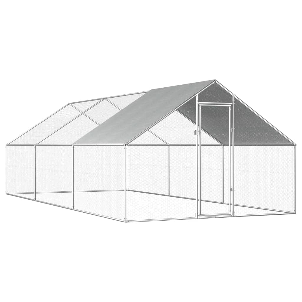 Vidaxl Chicken Coop 2.75x6x1,92 M verzinkte Stahl