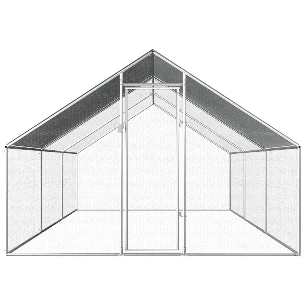 Vidaxl Chicken Coop 2,75x6x1,92 m Galvanisé en acier