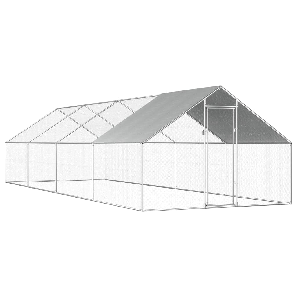 Vidaxl Chicken Coop 2.75x8x1.92 M de acero galvanizado