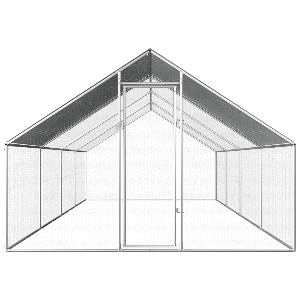 Vidaxl Chicken coop 2.75x8x1.92 m galvanized steel