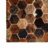 Vidaxl leer tapijt patchwork koeienhuid bruin 170 x 120 cm leer