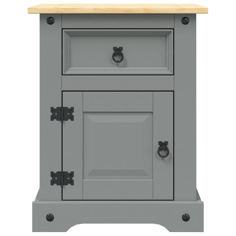 Vidaxl nachtkastje 53x39x67 cm mexicaans grenenhout corona-stijl grijs