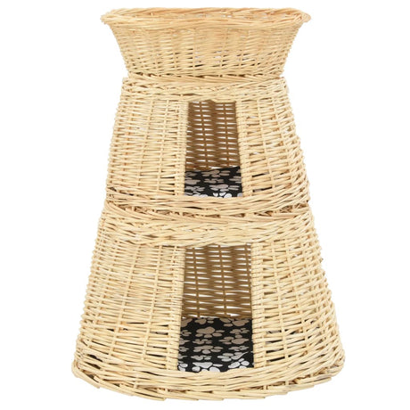 Vidaxx 3-teiliges Katzenkorb-Set mit Kissen 47x34x60cm Naturweide