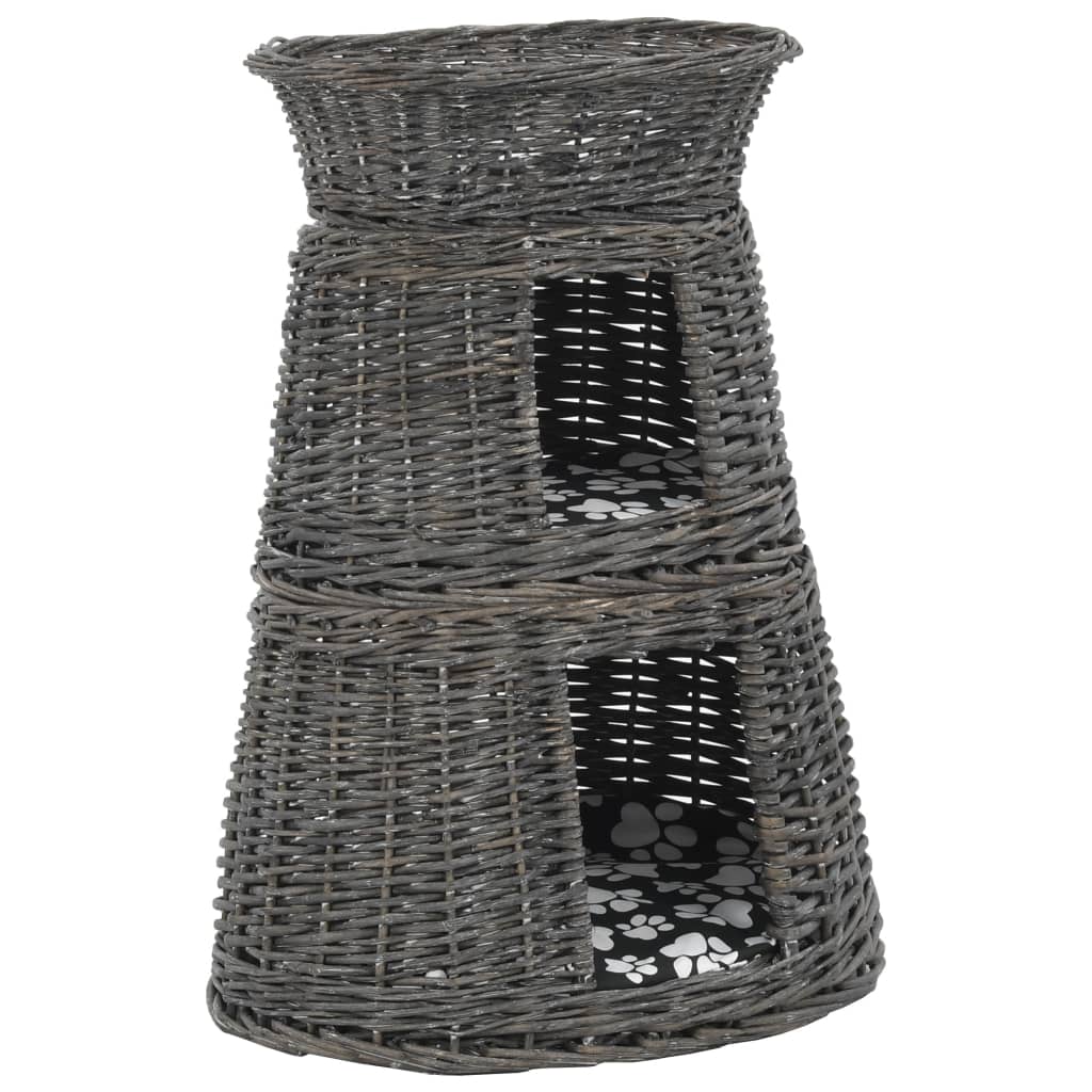 Vidaxx 3-teiliges Katzenkorb-Set mit Kissen 47x34x60 cm Weide