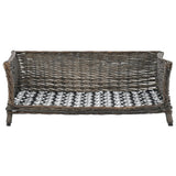 Vidaxl dog basket with cushion 90x54x35 cm natural willows gray