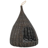 Vidaxl Cat House s polštářem Tipi 40x60 cm Natural Willows Grey