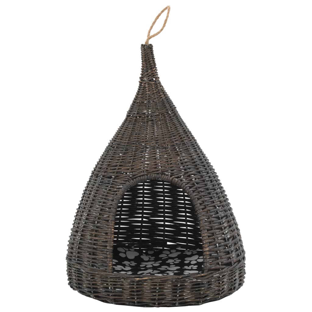 Vidaxl Cat House con almohada tipi 40x60 cm sauces naturales gris