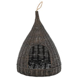 Vidaxl Cat House mit Kissen Tipi 40x60 cm Natural Willows grau
