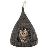 Vidaxl Cat House s polštářem Tipi 40x60 cm Natural Willows Grey