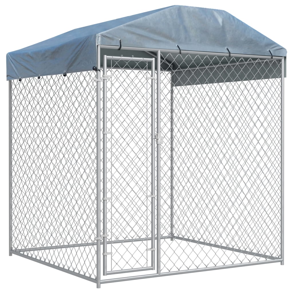 Vidaxl Dog Kennel per l'esterno con il tetto 193x193x225 cm