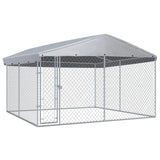 Vidaxl hundkennel för utanför med tak 382x382x225 cm