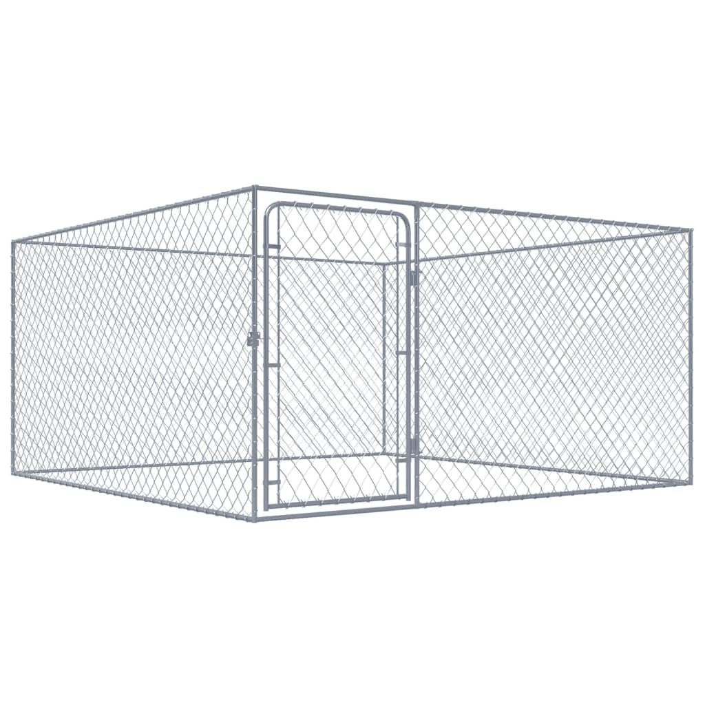 VidaXL Hondenkennel voor buiten 2x2x1 m gegalvaniseerd staal