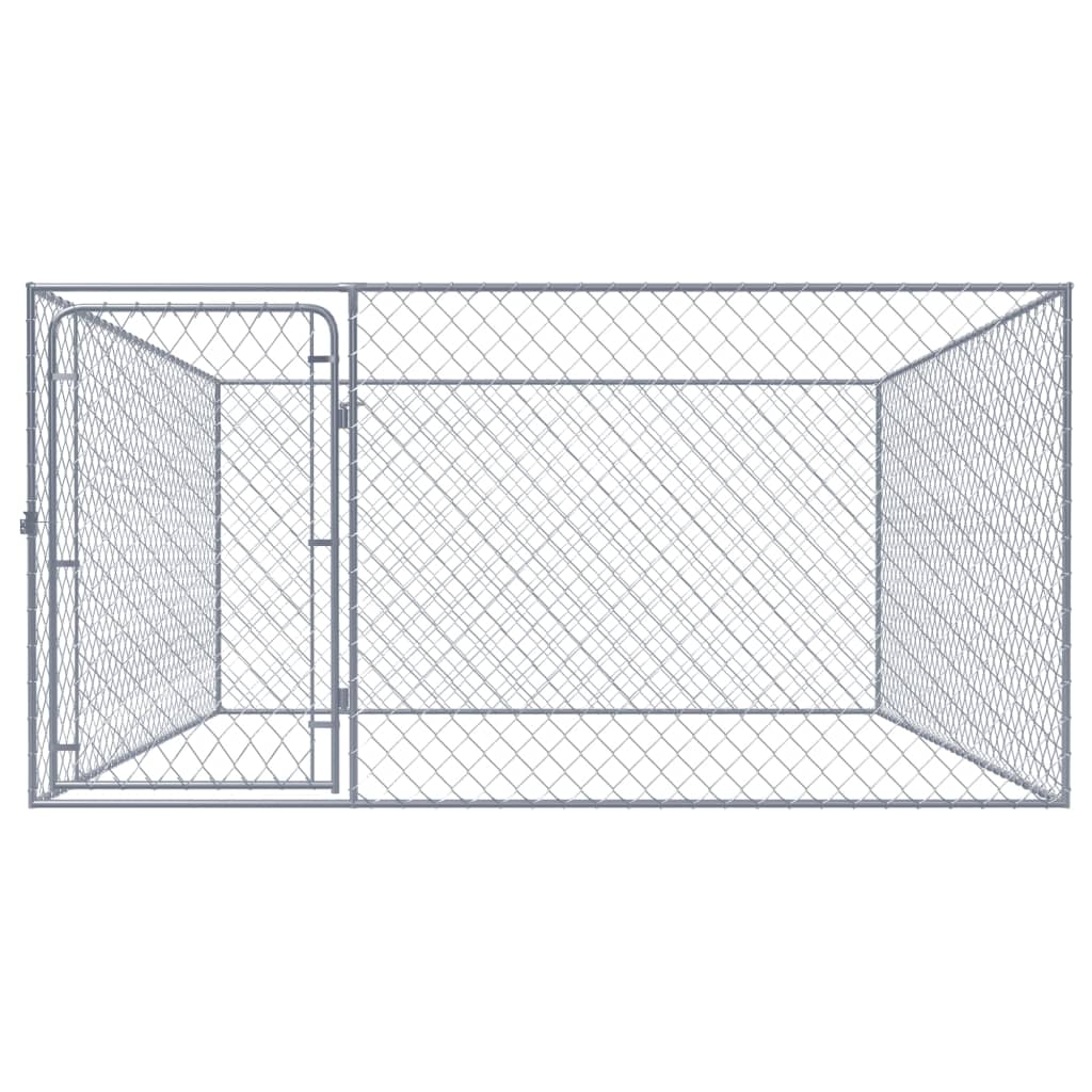 VidaXL Hondenkennel voor buiten 2x2x1 m gegalvaniseerd staal