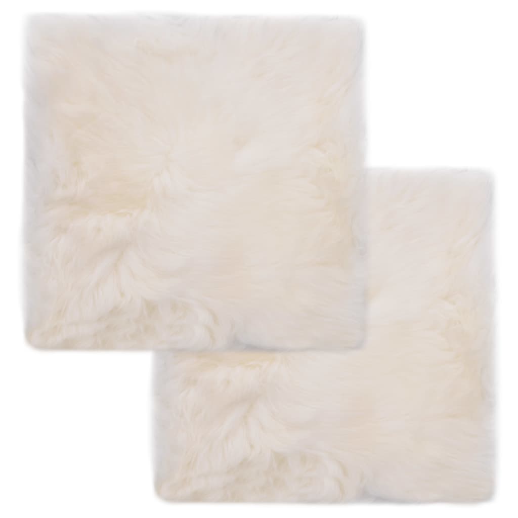 Vidaxl Chair cushions 2 st 40x40 cm Real sheepskin white