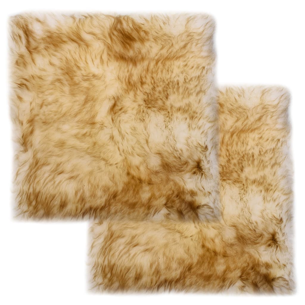 Vidaxl Stolkuddar 2 St 40x40 cm Real Sheepskin Mixed Brown