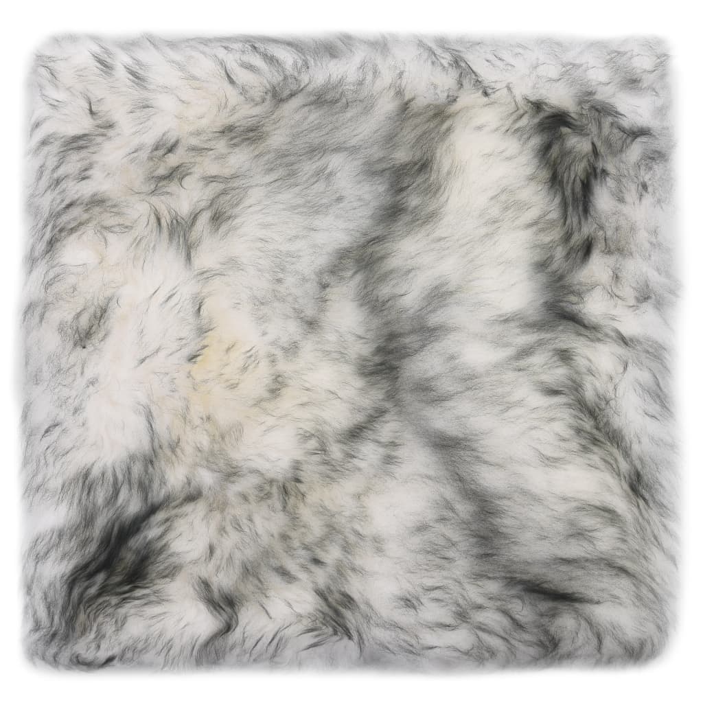 Vidaxl Stolkuddar 2 St 40x40 cm Sheepskin Mixed Dark Grey