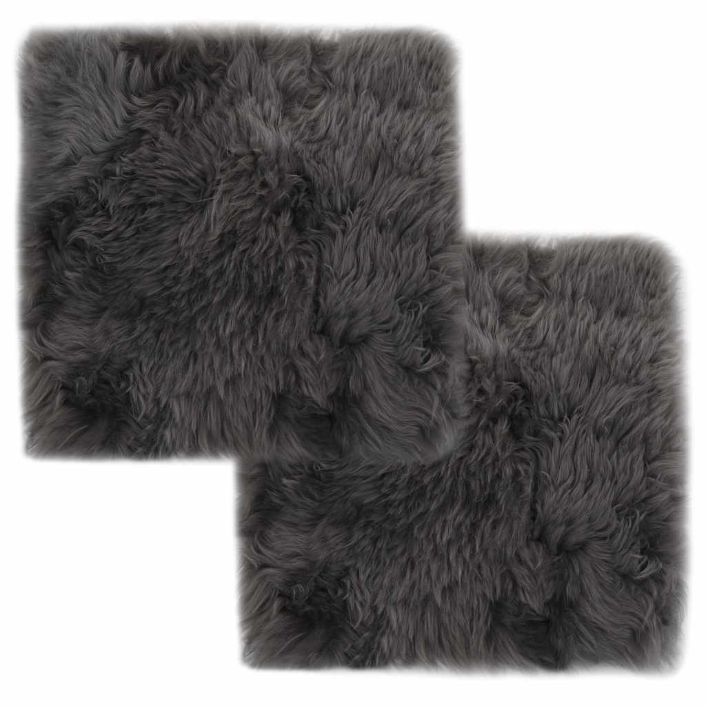 Vidaxl -Stuhlkissen 2 ST 40x40 cm Real Sheepell Hellgrau