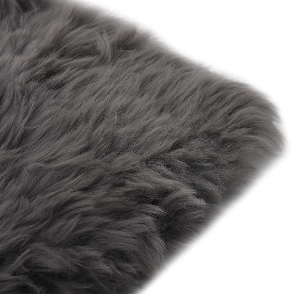Vidaxl -Stuhlkissen 2 ST 40x40 cm Real Sheepell Hellgrau