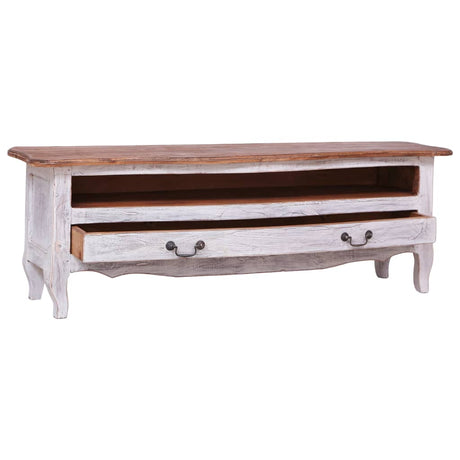 Vidaxl tv-meubel 120x30x40 cm massief mahoniehout wit