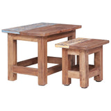 Vidaxl 2-delige tafeltjesset massief mahoniehout