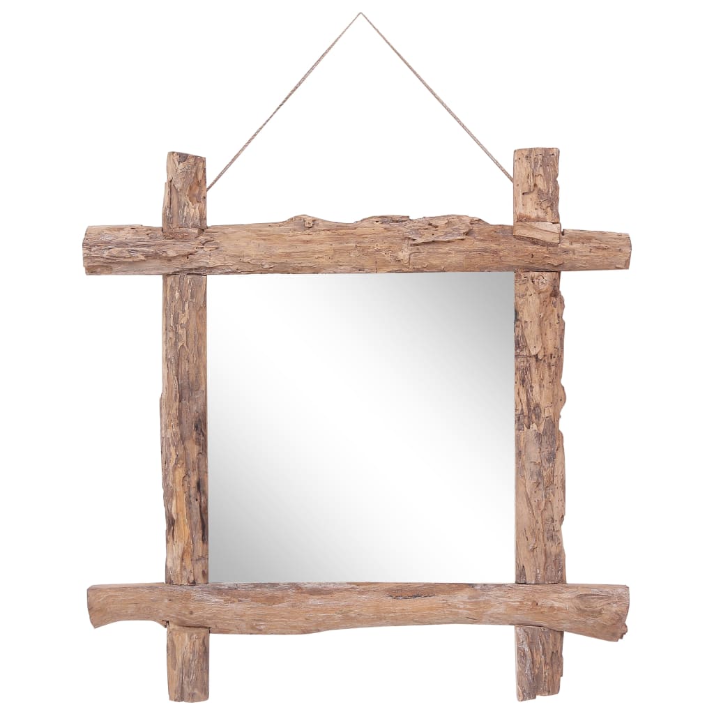 Vidaxl Mirror Wood Blocks70x70 cm Recykling Teak Natural