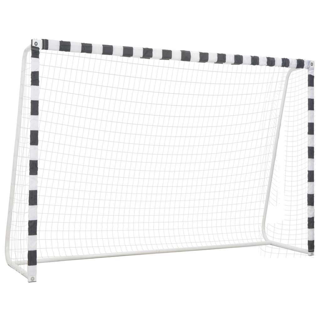 Vidaxl -Fußballtor 300x200x90 cm Metall Schwarz und Weiß