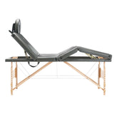 Vidaxl Massagebord med 4 zoner 186x68 cm træramme Anthracite