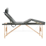 Vidaxl -Massage -Tabelle mit 4 Zonen 186x68 cm Holzrahmen Anthrazit