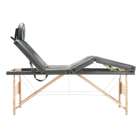 Vidaxl -Massage -Tabelle mit 4 Zonen 186x68 cm Holzrahmen Anthrazit