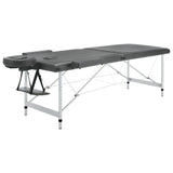 Vidaxl Massage Table mat 2 Zonen 186x68 cm Aluminiumhagracite