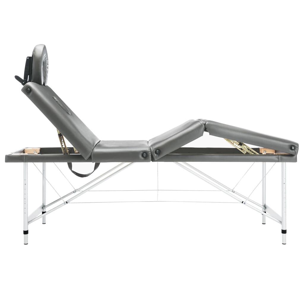 Vidaxl massage table with 4 zones 186x68 cm aluminum frame anthracite